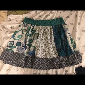 Fire Los Angeles Juniors Skirt Green/Blue/Teal L